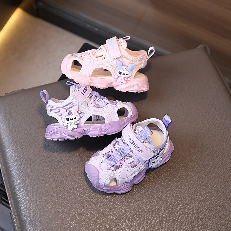 库洛米女童凉鞋夏季新款女宝公主鞋软底防滑女孩子包头凉鞋潮款鞋