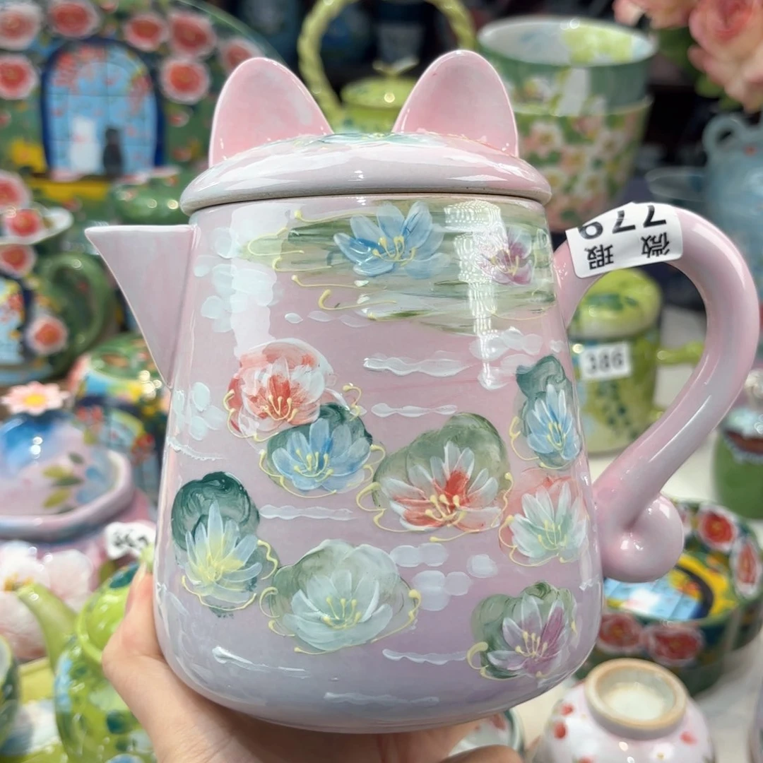 景德镇手绘高温釉下彩陶瓷茶具