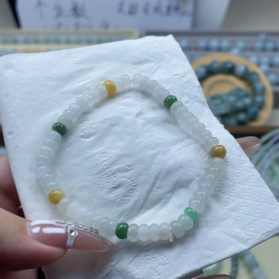 翡翠未镶嵌颈饰多宝算盘珠