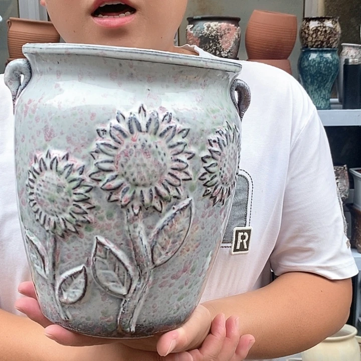 紫砂花盆口20高24福利