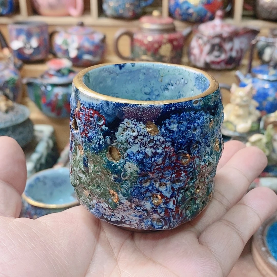 粗陶志野柴烧茶器