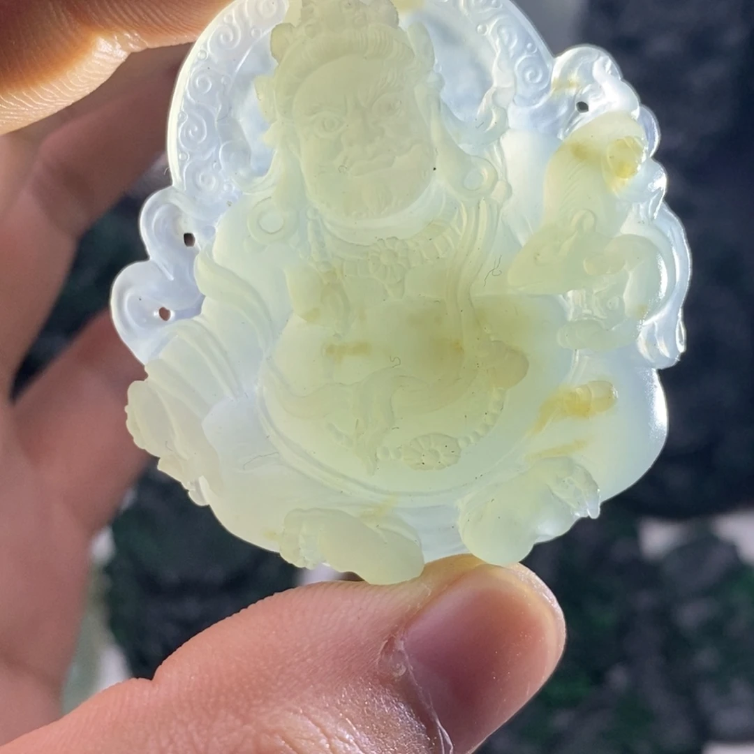 定制翡翠未镶嵌天然翡翠A货黄财神