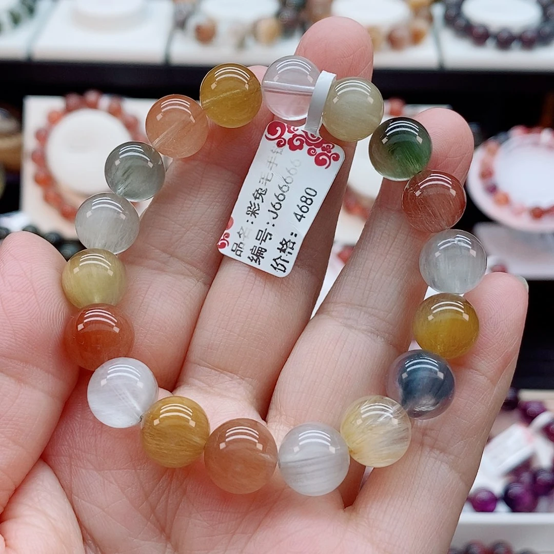 水晶手串未镶嵌b****e彩兔毛