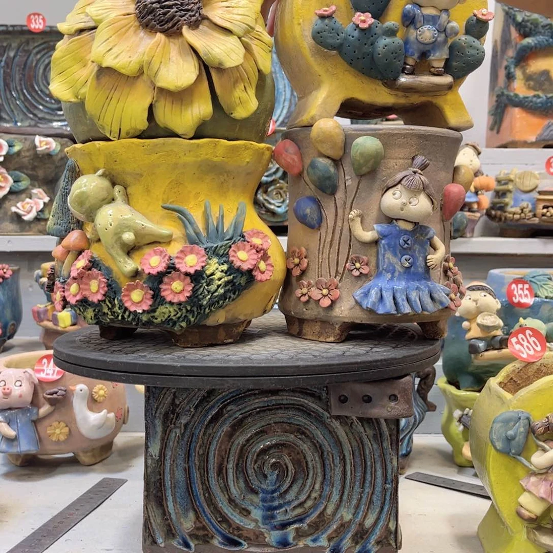 陶瓷莲*微瑕四个331 号陶然花盆