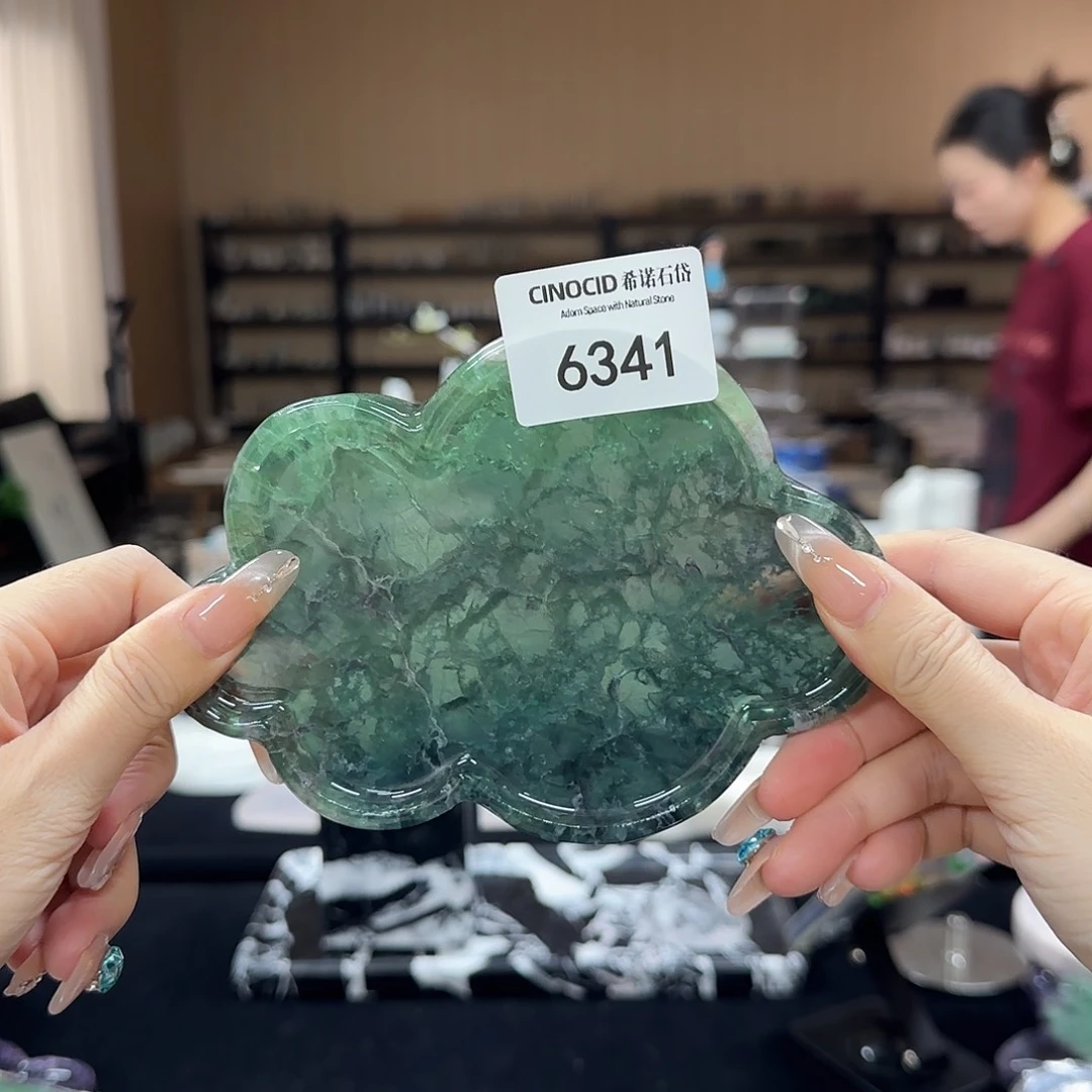 石材绿水晶小云朵6341