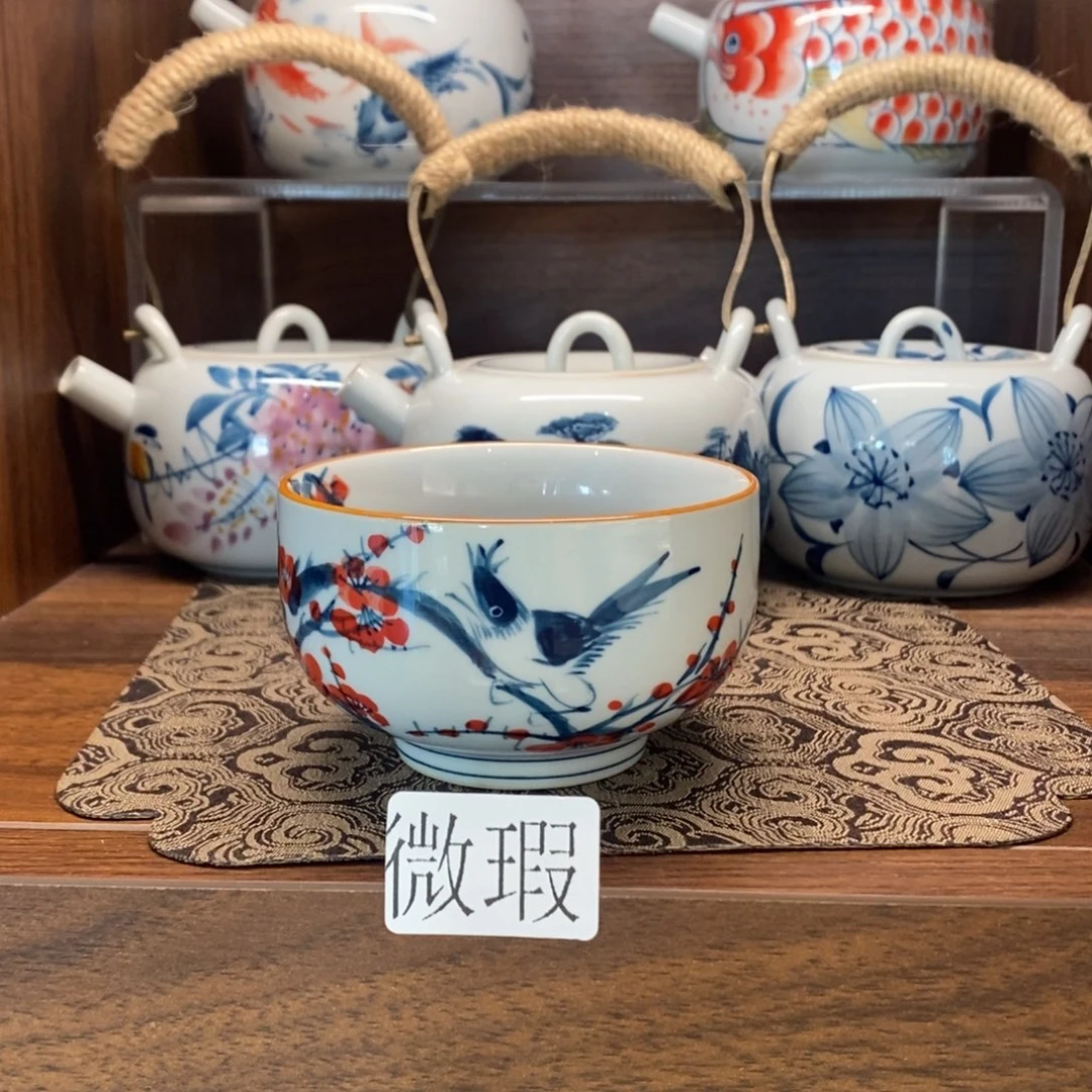 釉下彩老陶泥手工绘制