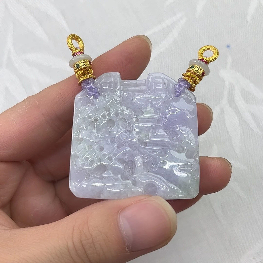 翡翠合金吊坠(赠链)国风