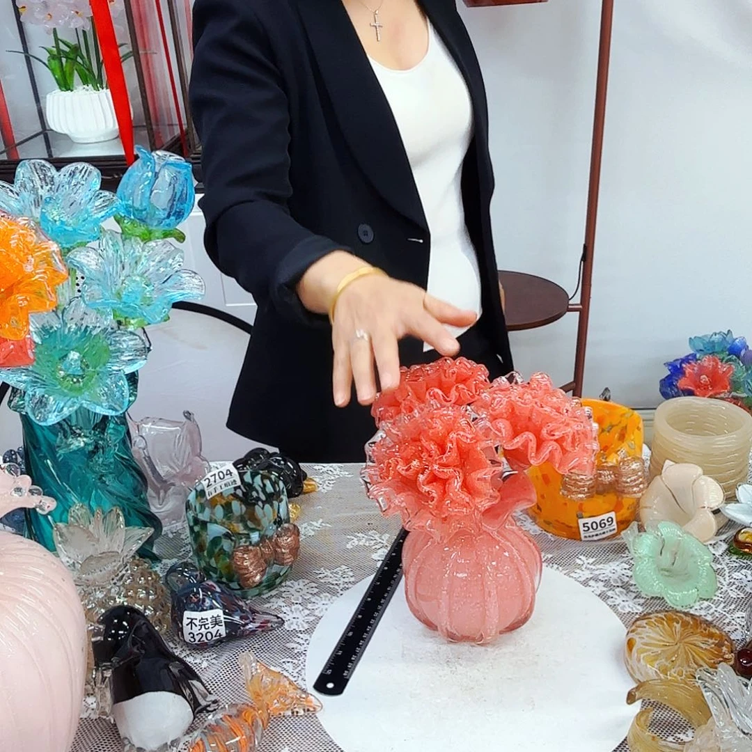3花1瓶夜光安妮家居琉璃摆件