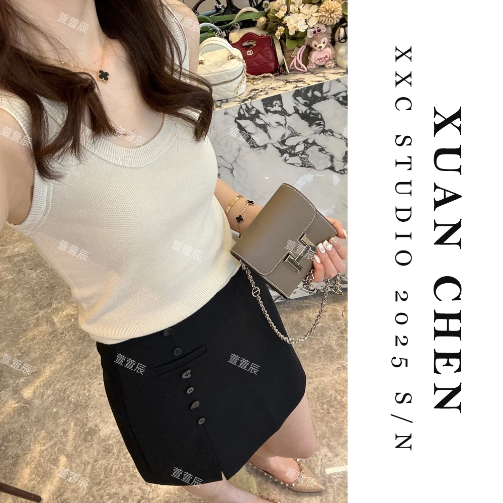 【韩女必备】春夏时尚短款小个子百搭针织背心女内搭纯色打底#8092