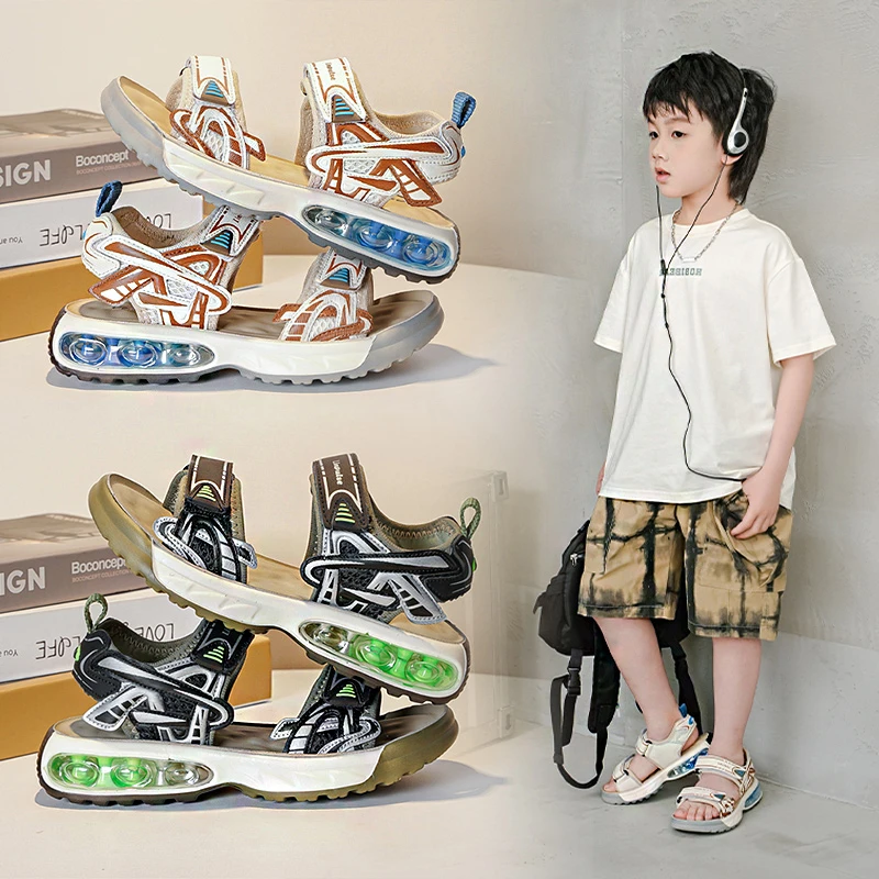 男童凉鞋2025年夏季新款儿童软底防滑小中大童运动休闲男孩沙滩鞋