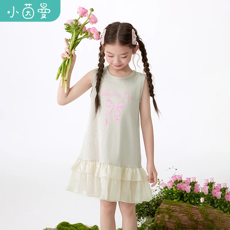 小茵曼连衣裙2025秋季新款韩版背心裙女孩中大童裙子GO3852130