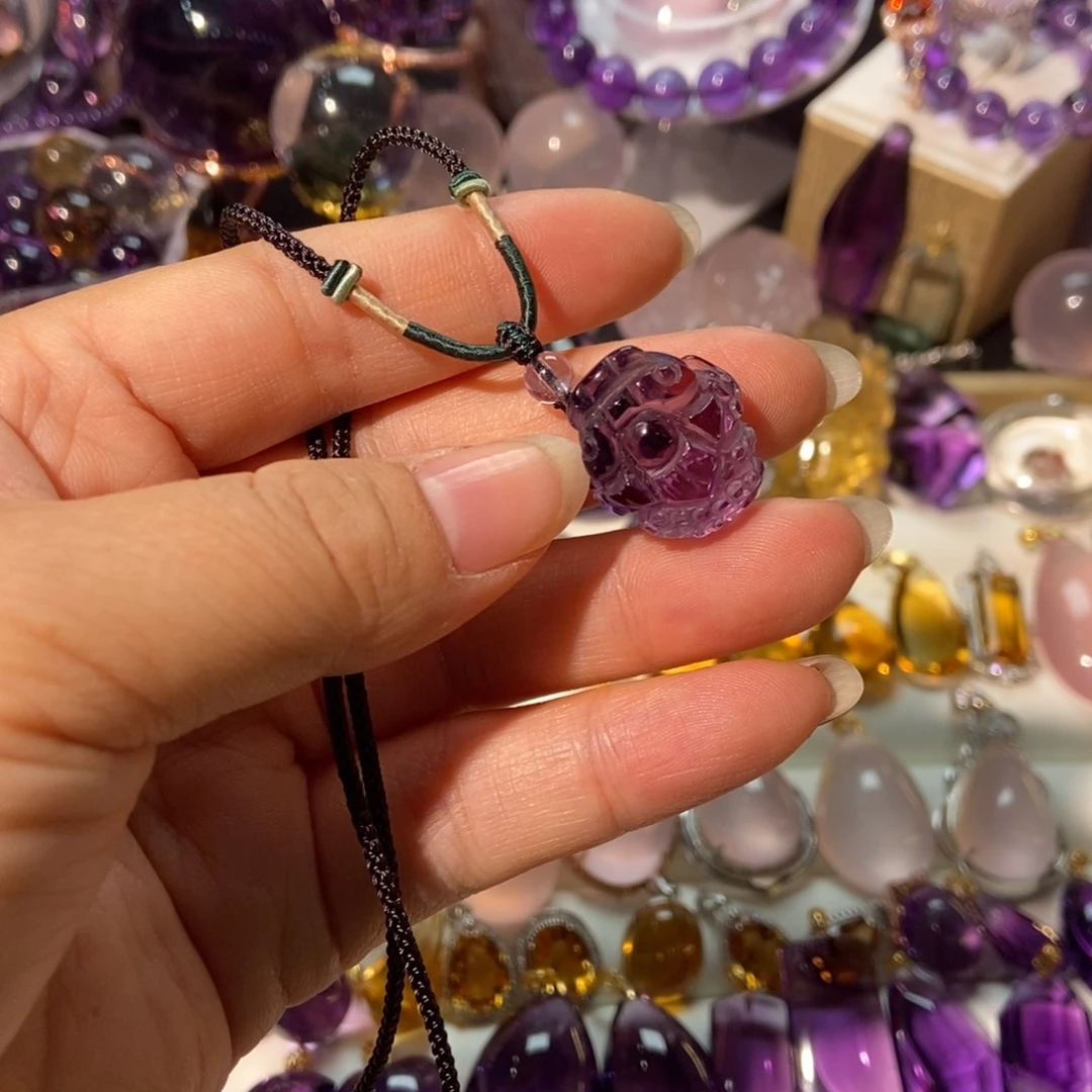 水晶颈饰未镶嵌天然水晶吊坠