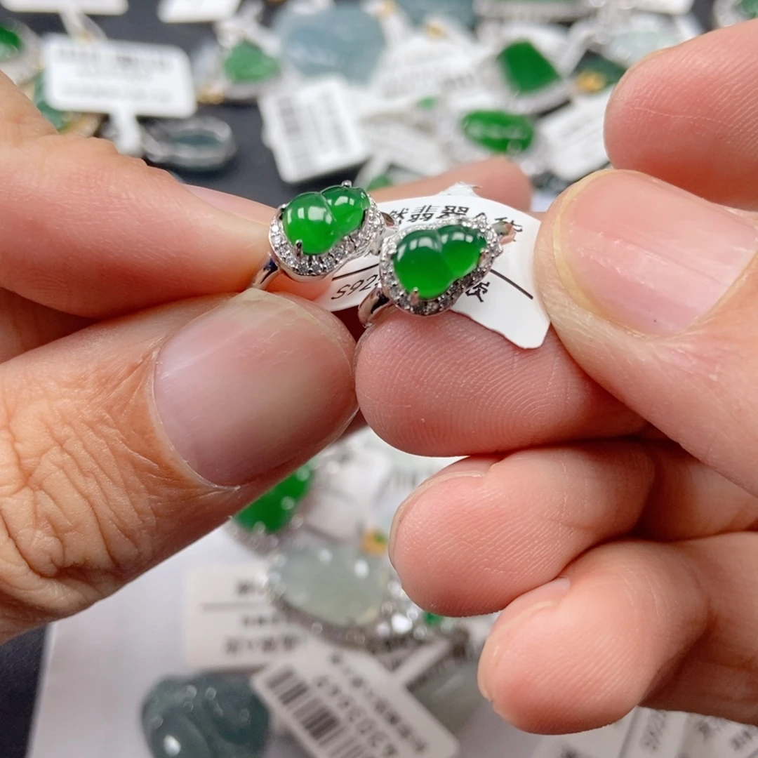 翡翠银S925镶嵌吊坠(不含链)