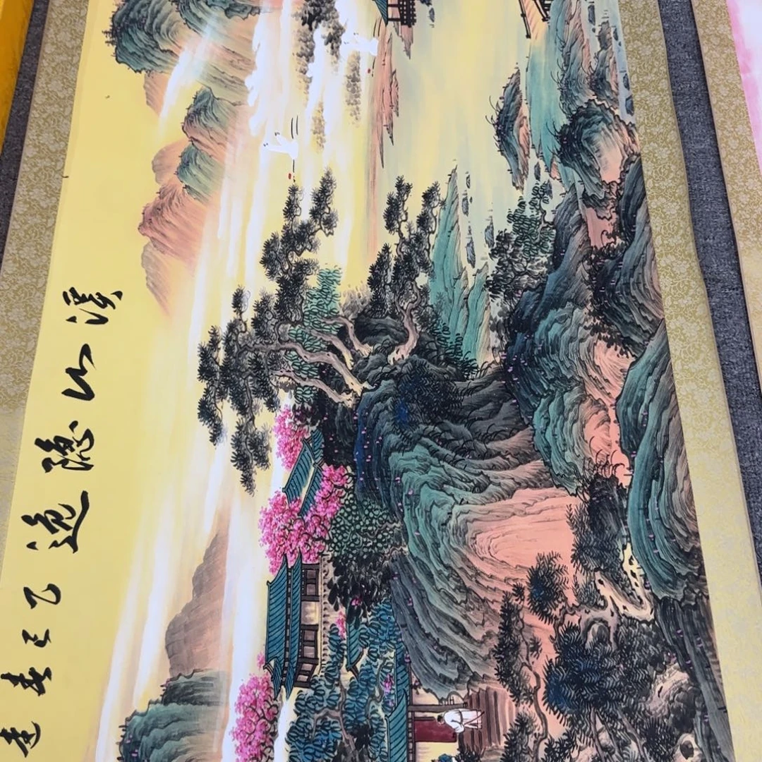 和***匙国画QC原创横山水作品！带证书！限购一单