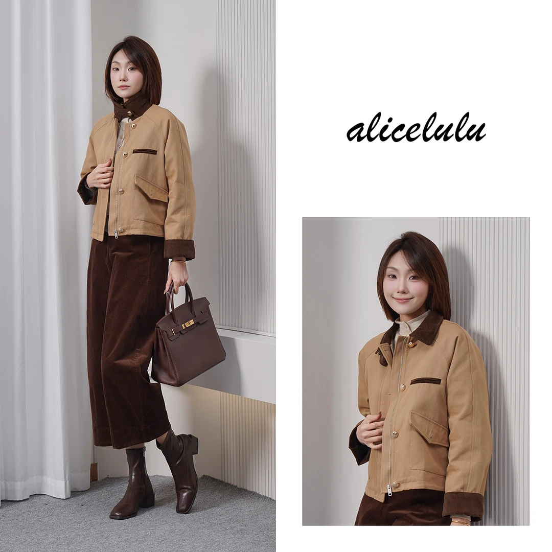 alicelulu 摩登信号.短款撞色外套 复古时髦设计感 S1035537T
