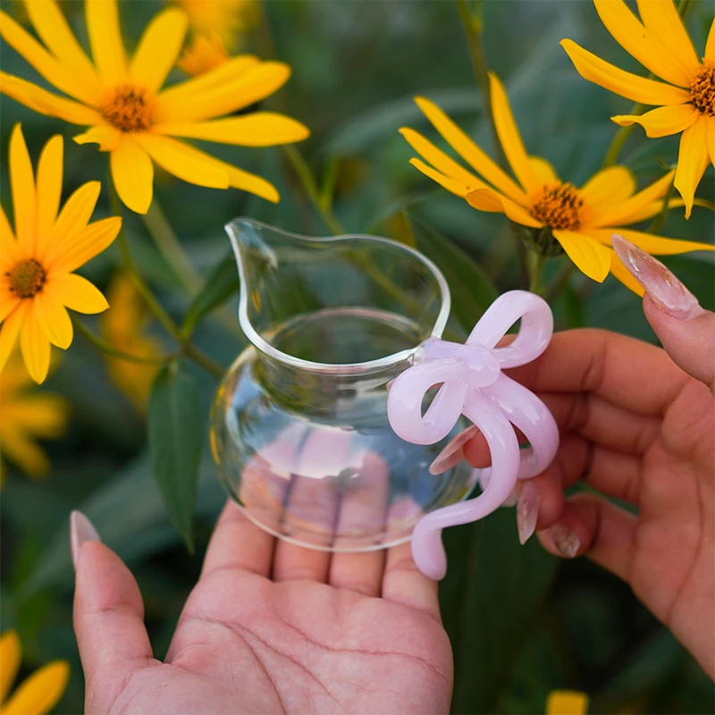 晶焱新款高档高颜值中国结茶具公道杯玻璃分茶器少女心个人杯茶壶