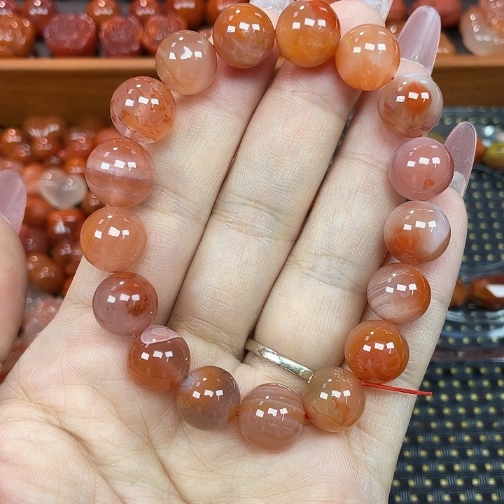 南红玛瑙未镶嵌颈饰单圈11mm+