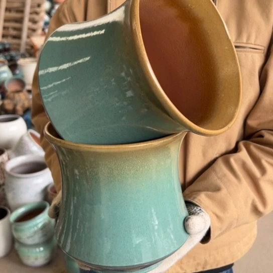 紫砂花盆高21口20————