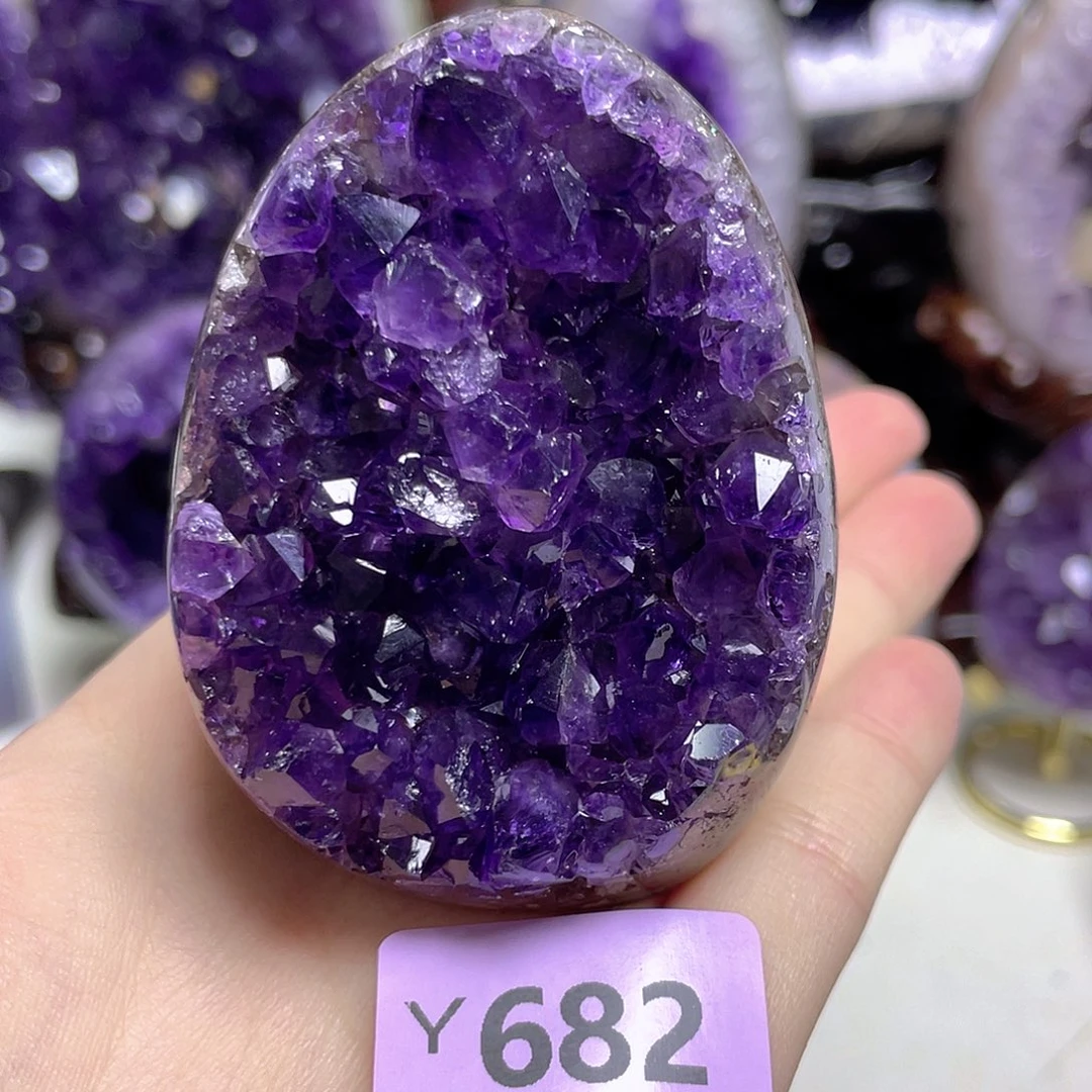 紫晶未镶嵌摆件晶震