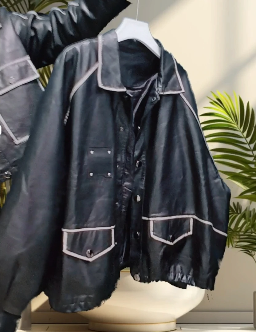 女装时尚潮牌皮衣加棉小棉服