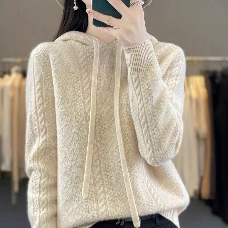 帽衫重工高端羊绒衫