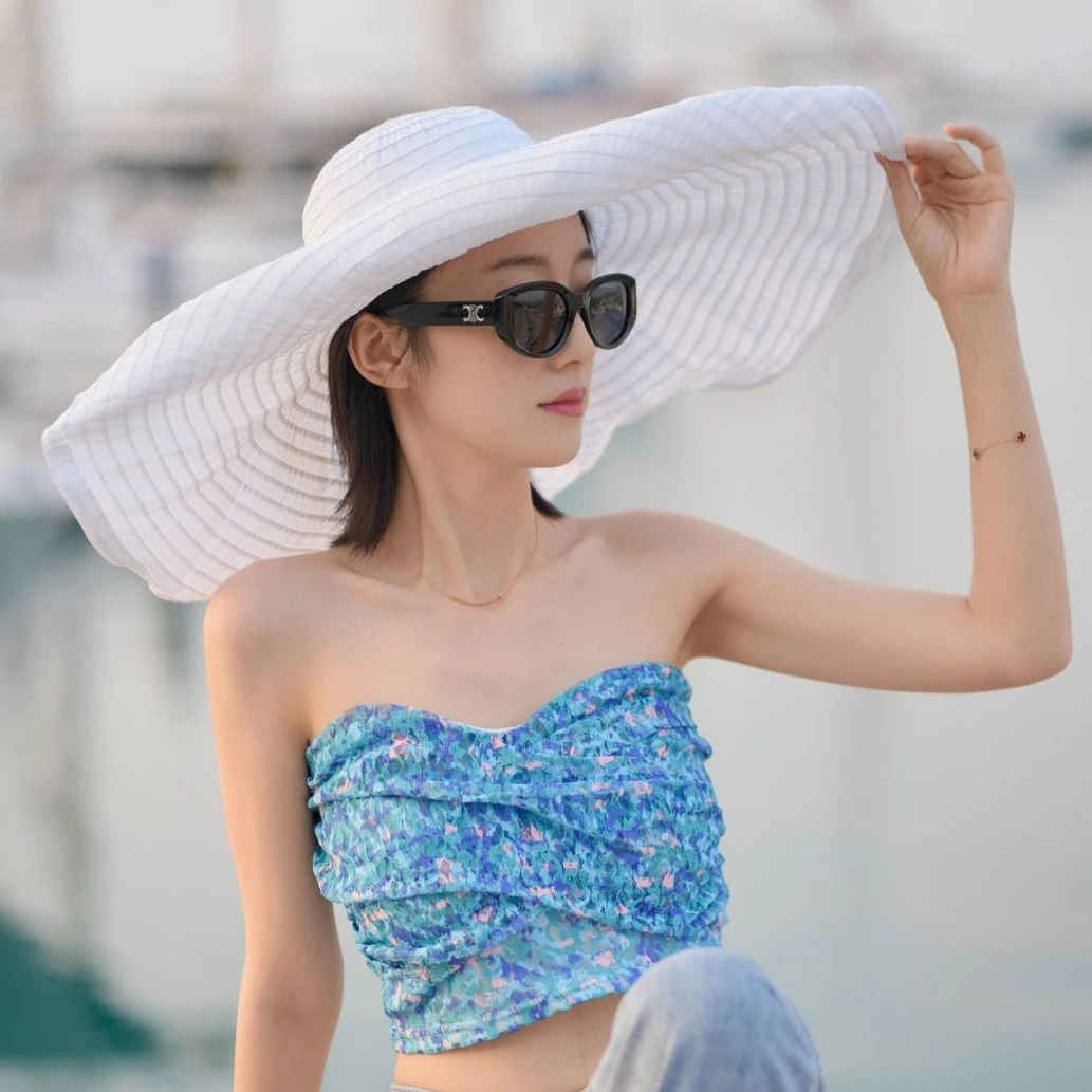 【新店福利】夏季户外大帽檐遮脸帽子女士透气夏天防紫外线遮阳帽可