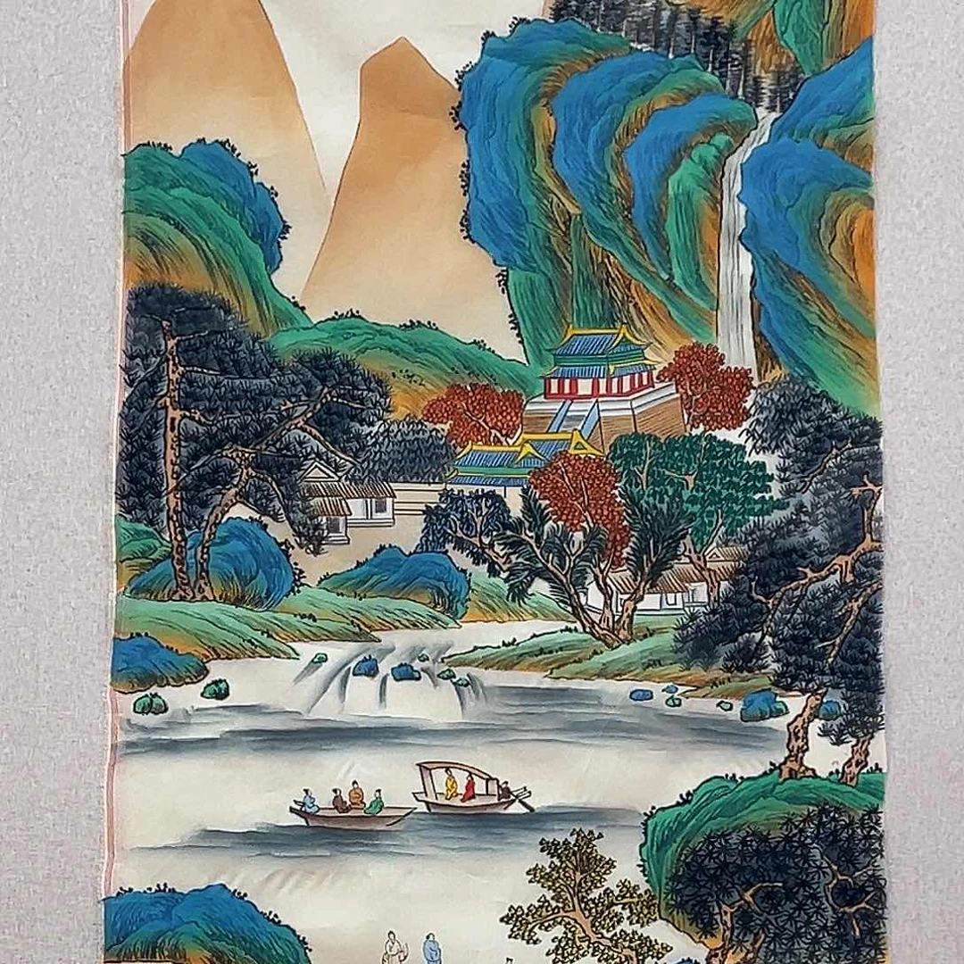 国画朱大明原作溯源带证件合影视频