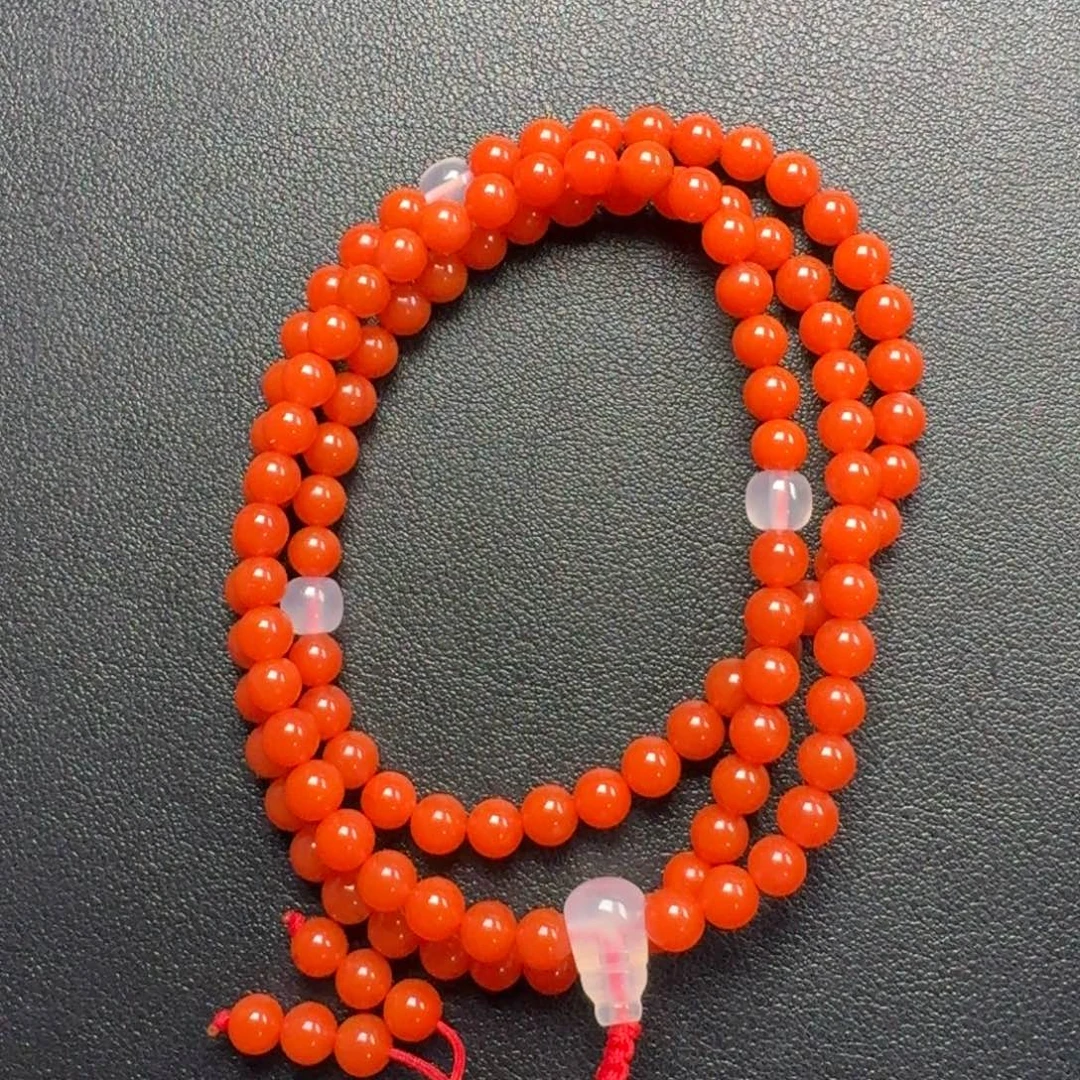 南红玛瑙未镶嵌108圆珠6mm