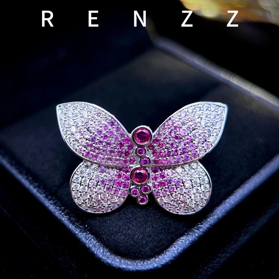 0217玫红色蝴蝶（小版）胸针