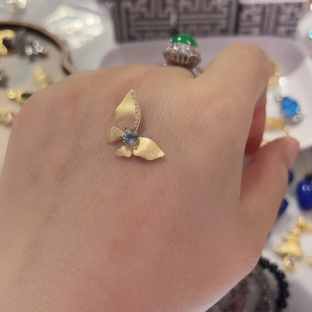 海蓝宝石颈饰银S925镶嵌不退不换