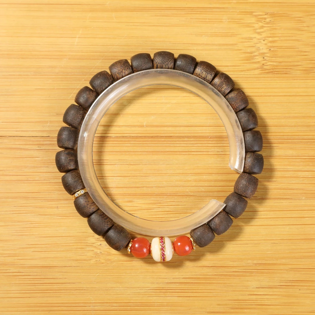 沉香[帝师专属]煜籣-桶形珠单圈手串7*6mm-DS0702-多样性发货