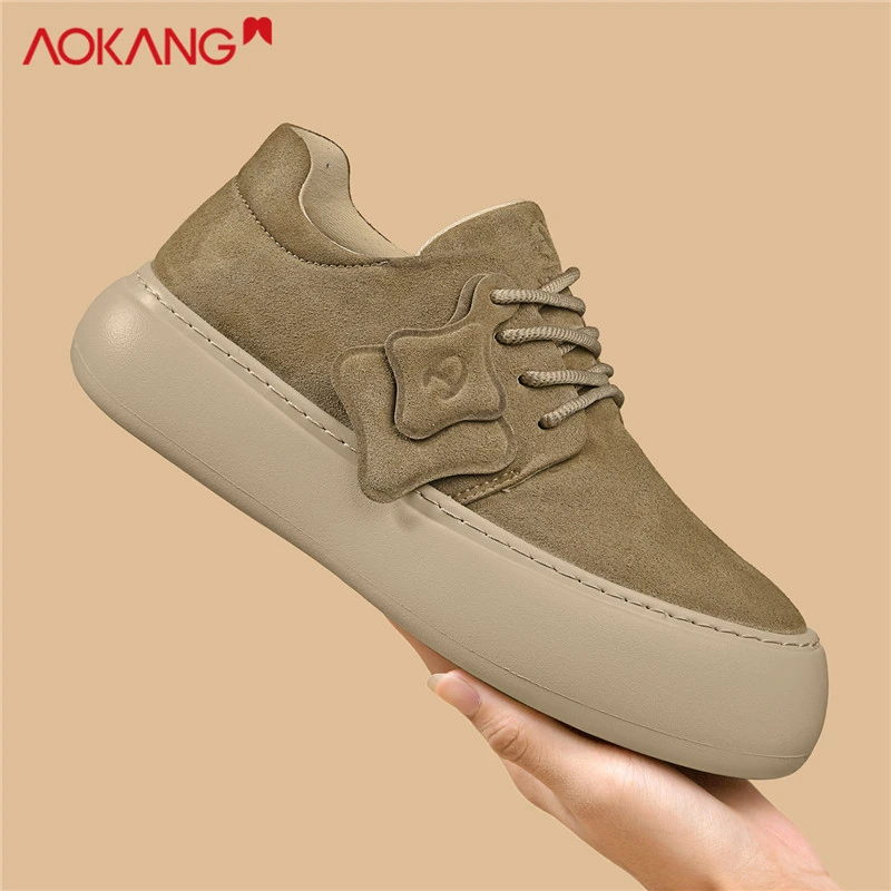 Aokang/奥康2025冬季男士休闲板鞋时尚户外增高运动男鞋保暖防滑