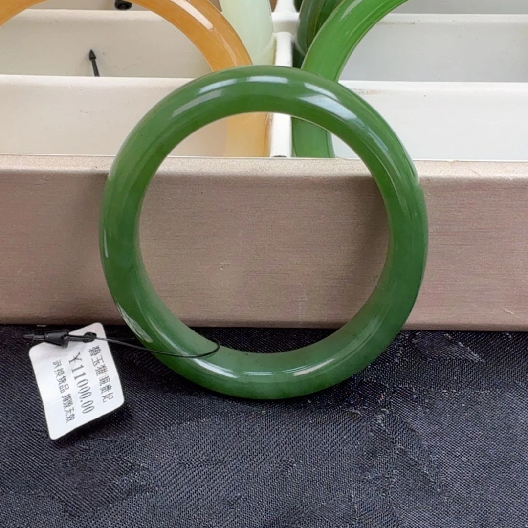 和田玉未镶嵌手镯碧玉猫眼贵妃长径51.1短径45.9、20号