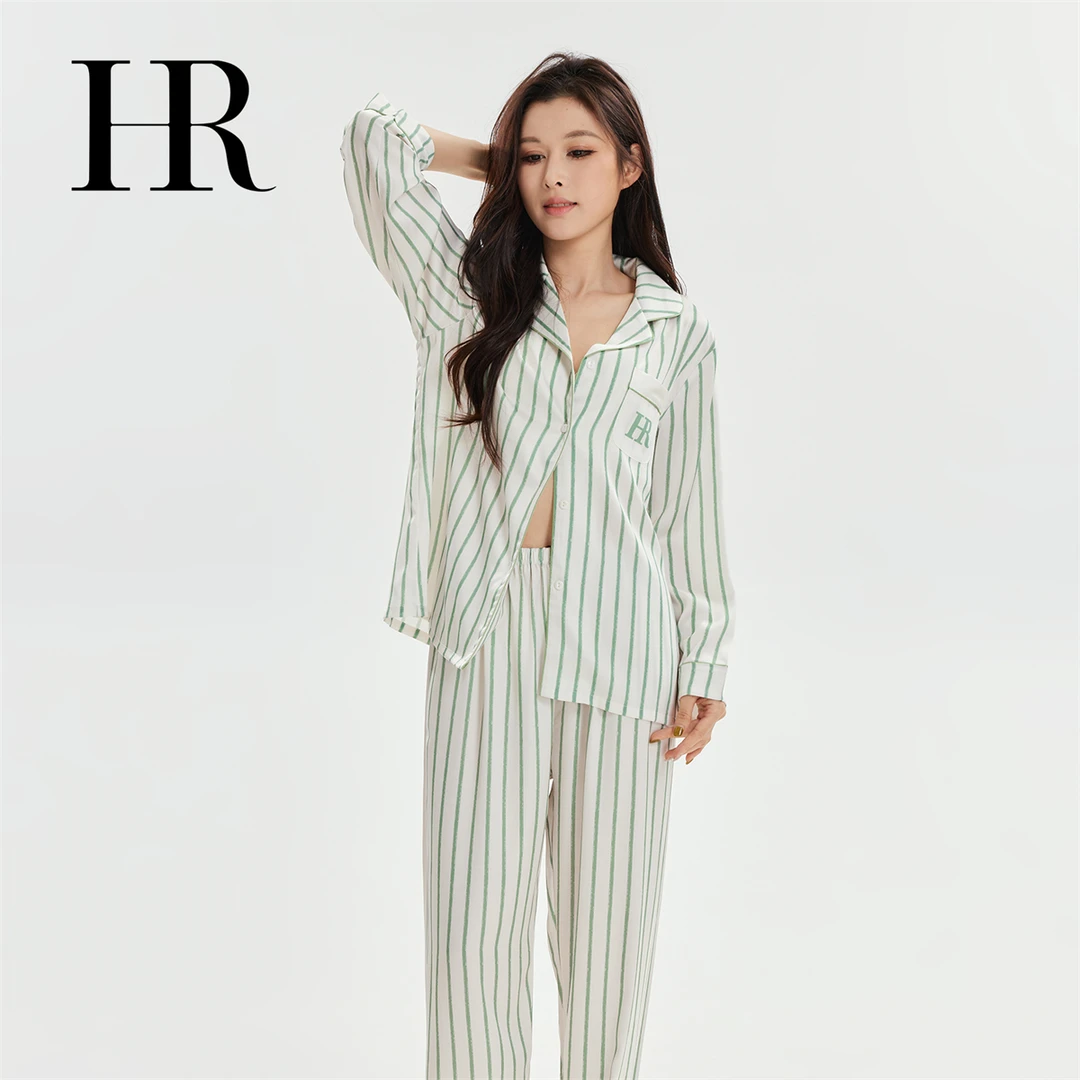 HR/赫莲娜家居服套装舒适秋季长裤睡衣女款爆款2025睡衣睡衣推荐
