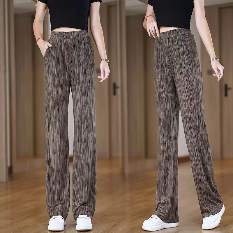 夏季宽松高腰显瘦阔腿裤直筒裤春夏韩版时尚薄款大码长裤|2025年