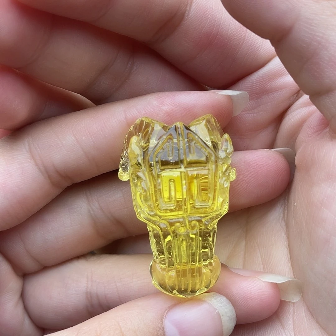 裸石琥珀未镶嵌蜜蜡雕刻吊坠羊头