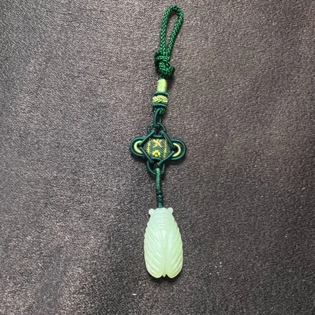 和田玉一鸣惊人蝉吊坠手工气质复古编织古法精美