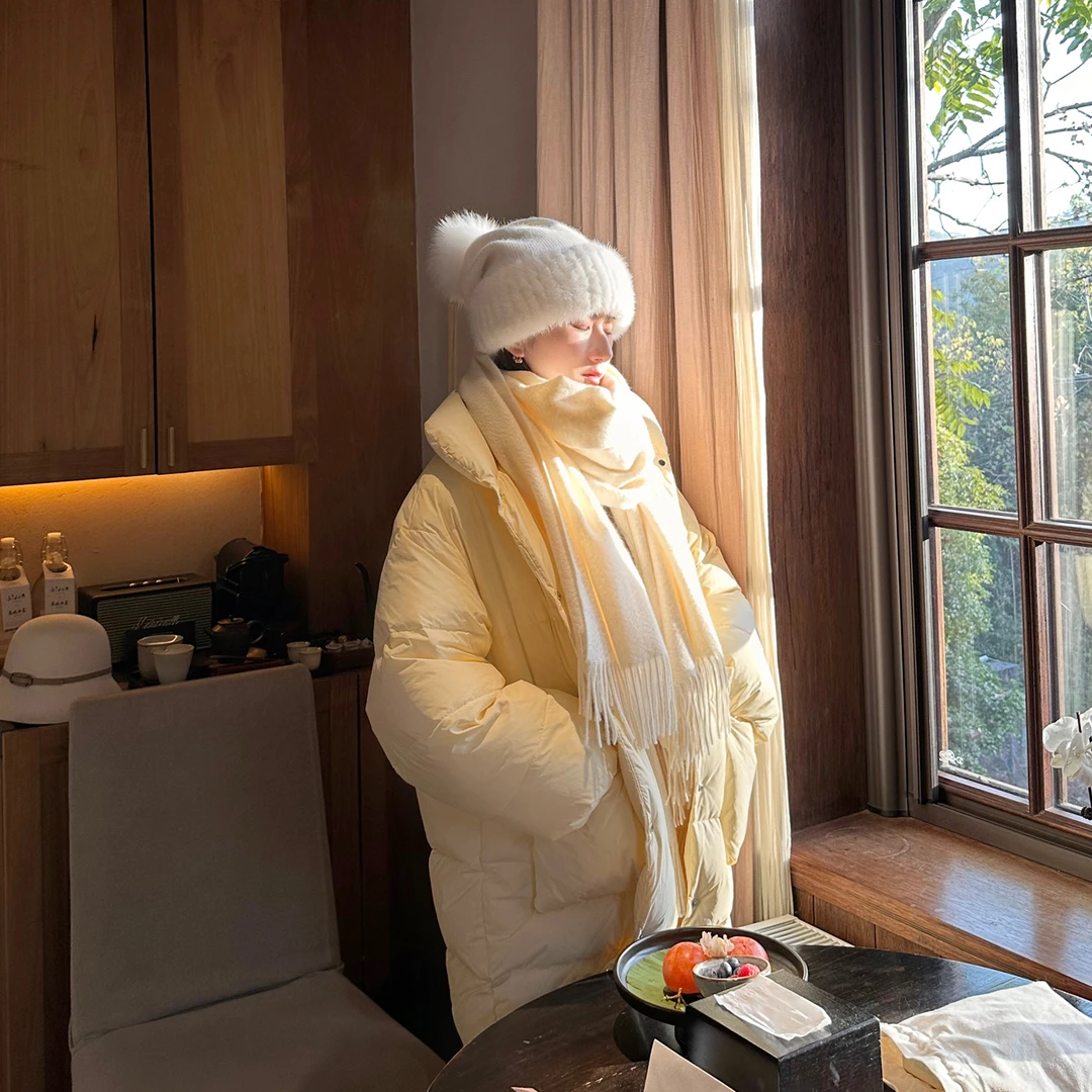 4折Howalook Sugar Cube奶糖鹅绒包 长款鹅绒羽绒服