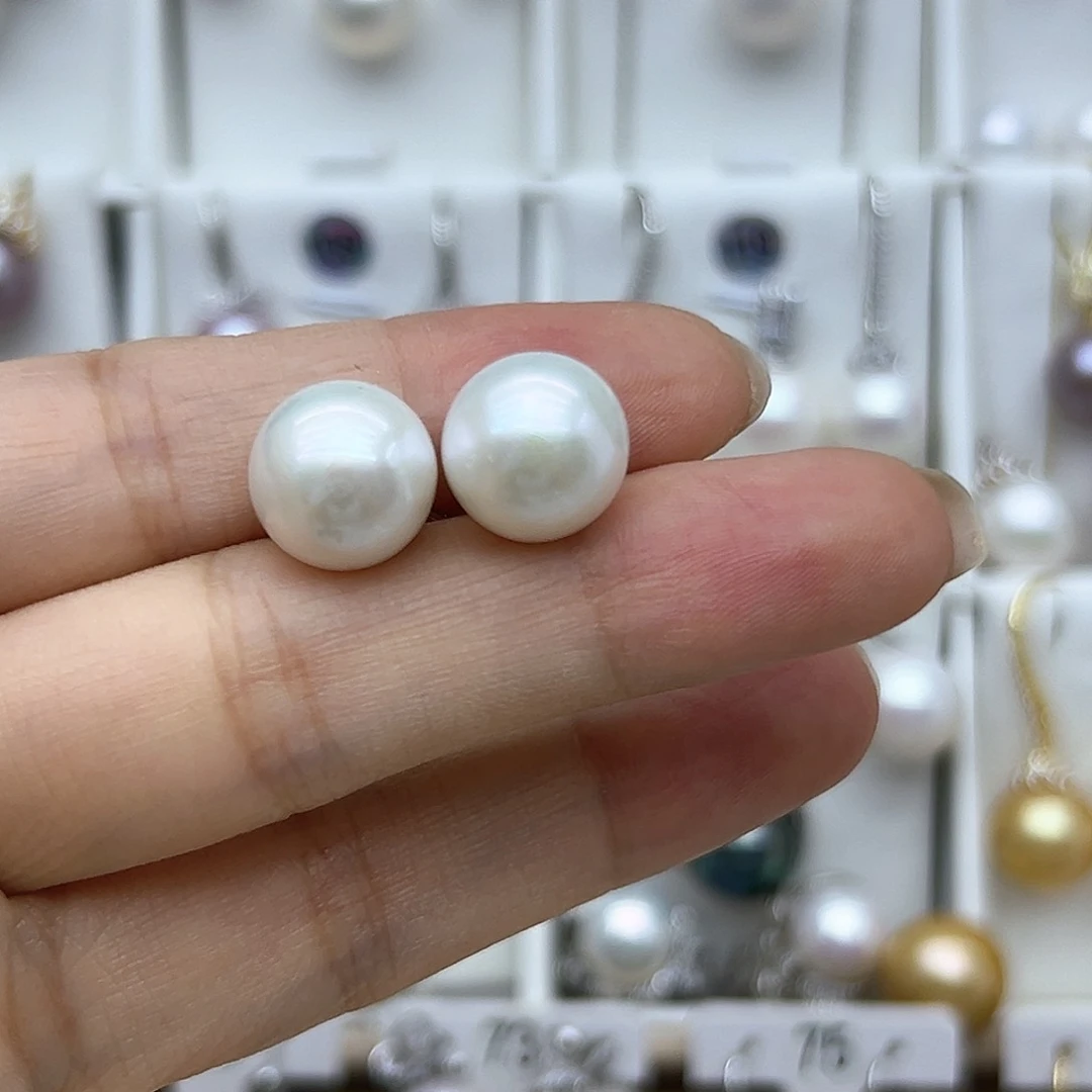 银S925镶嵌淡水珍珠耳饰