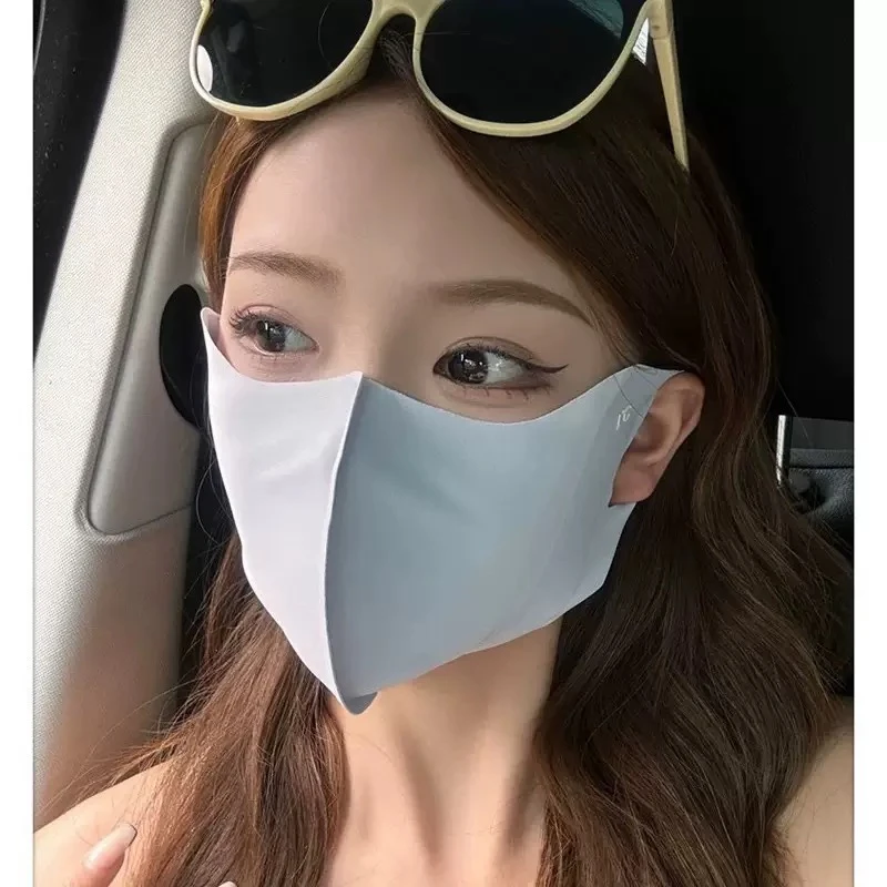 透气防晒口罩女护眼角透气夏季冰丝防紫外线脸罩母婴级面罩