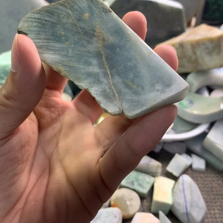 翡翠裸石33号蓝底小件