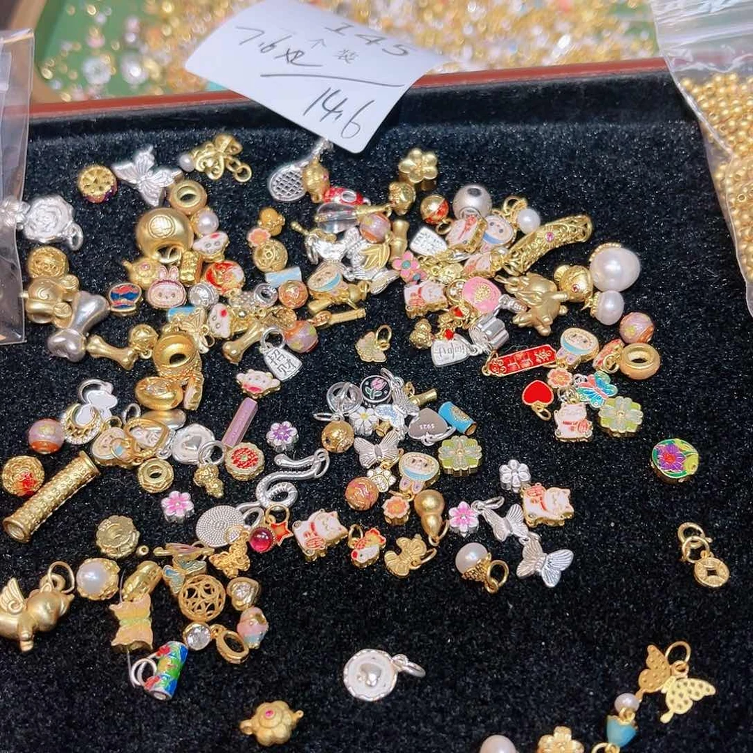 紫晶珠宝半成品银S925镀金镶嵌145