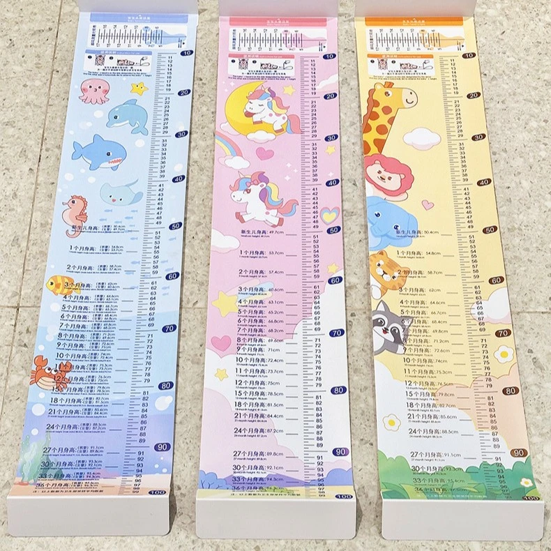 AD新生儿身高贴带测量尺防水环保PVC卡通可爱整条身高