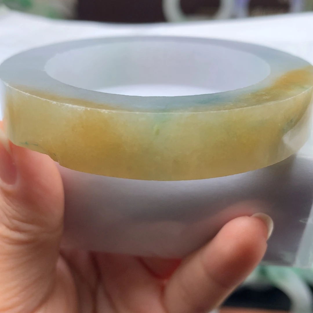 定制翡翠未镶嵌冰黄超漏50一55