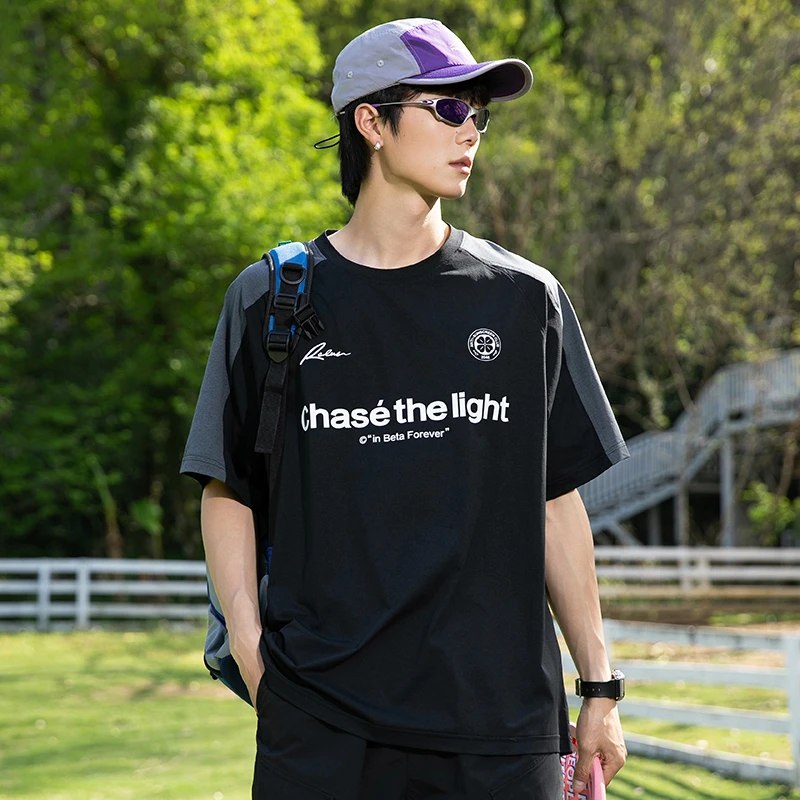 【顺戎世家】夏季速干时尚撞色运动T恤休闲