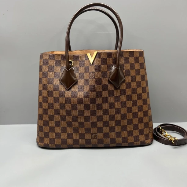95新 LouisVuitton/路易威登 棕棋盘格Kensington通勤包尺寸34*26