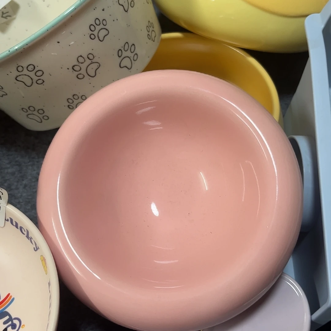 陶粉色贝果大号陶瓷