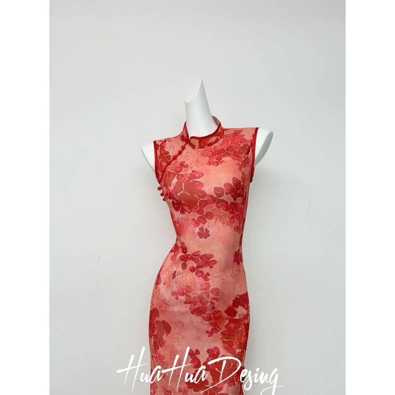 苏故里【花蔓】少女气质传统款旗袍新中式日常旗袍单层衣长120