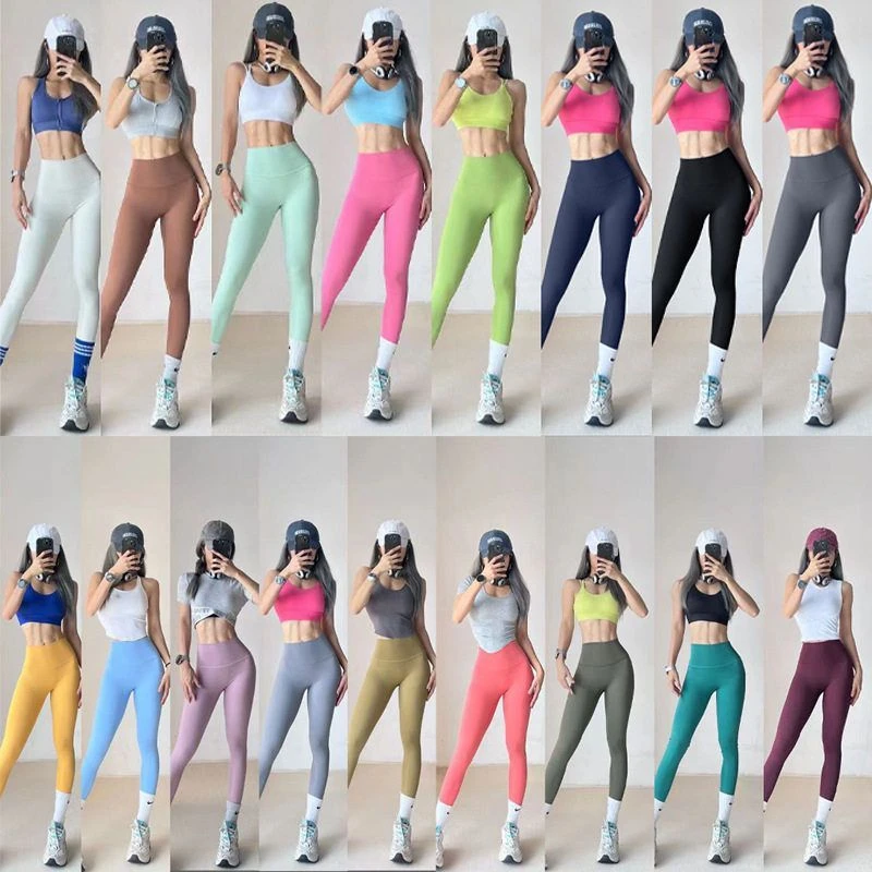 莫蕉绿·瑜伽裤速干高弹高腰无尴尬线黄油紧身裤运动训练九分裤