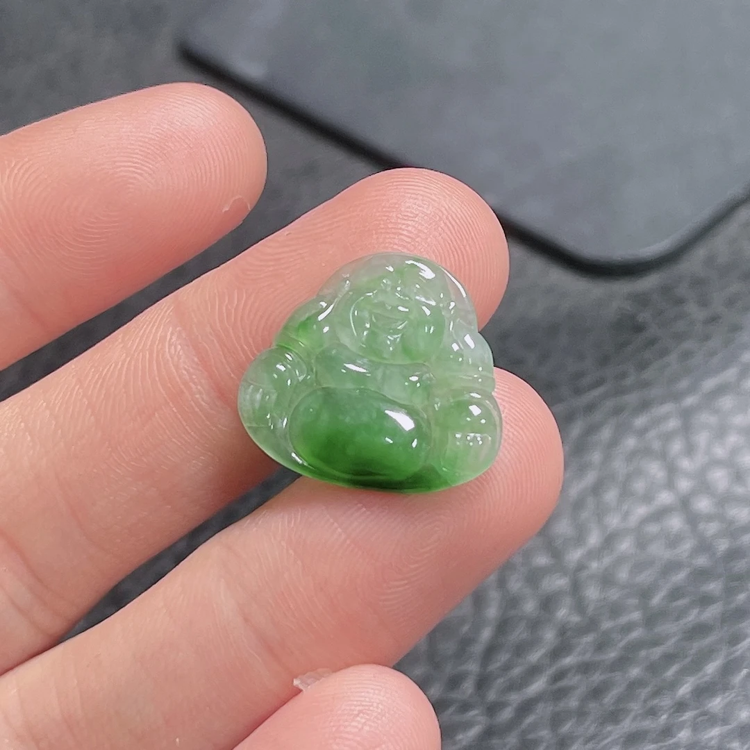 冰润飘绿佛公裸石102尺寸21*18.8*2.7mm无纹裂